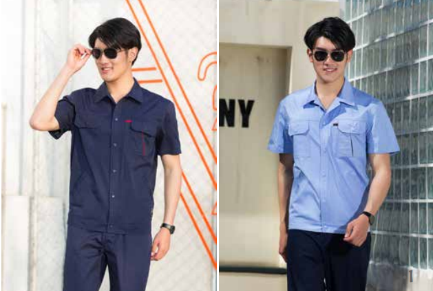 工地短袖工作服定制設(shè)計(jì)款式/logo、面料材質(zhì)/顏色